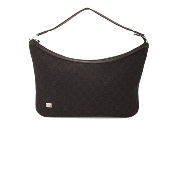 GUCCI GG MONOGRAMED brown canvas shoulder bag. Comes with dust bag - Picture 2 of 12